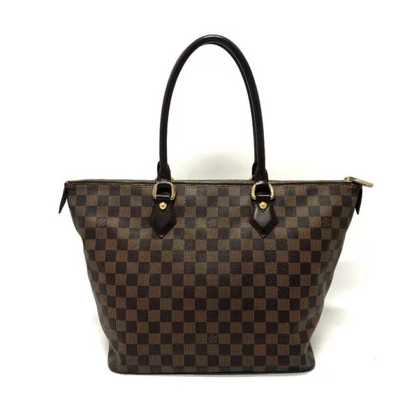 LOUIS VUITTON SaleyaMM Tote bag Damier Canvas Ebene Brown/GoldHardware - Picture 1 of 14